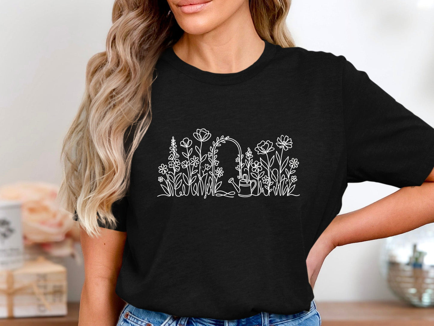 Wildflower Garden & Watering Can Graphic Tee
