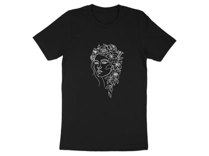 Floral Crown Muse Line Art T-Shirt