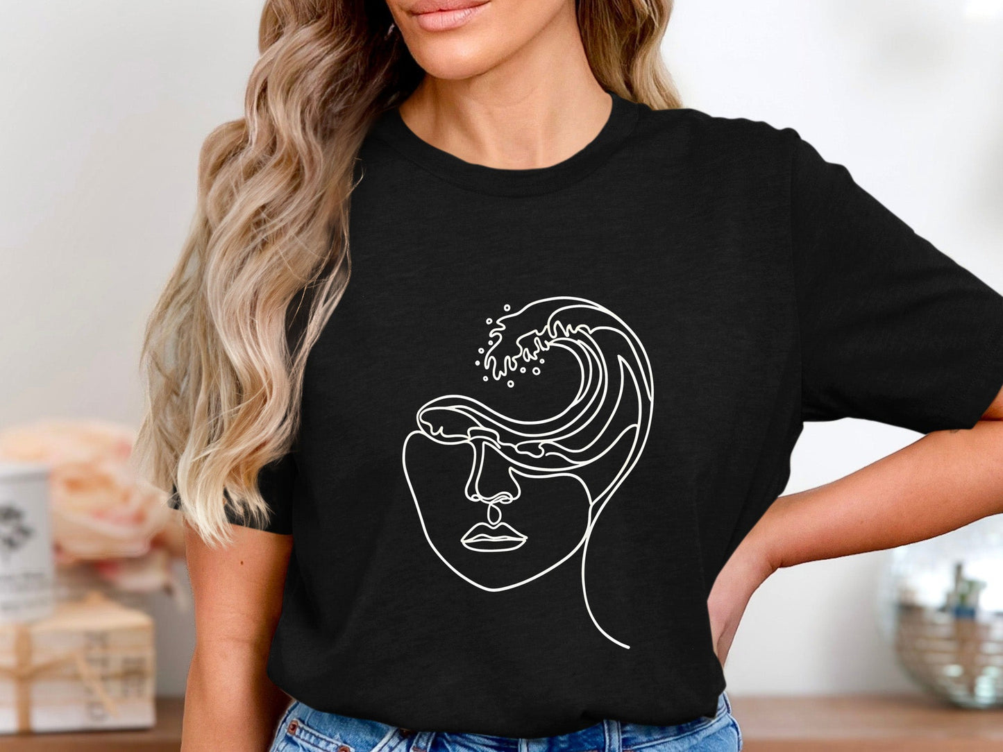 Ocean Mind Wave Portrait T-Shirt