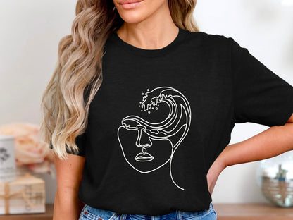 Ocean Mind Wave Portrait T-Shirt