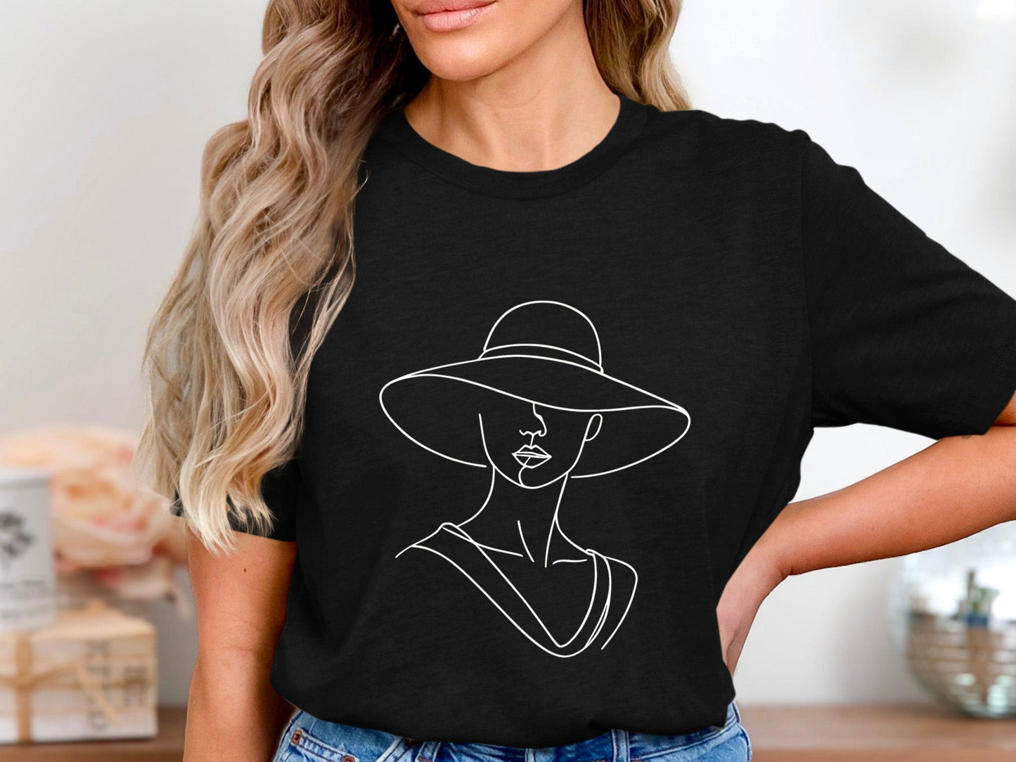 Sun Hat Silhouette Minimalist T-Shirt