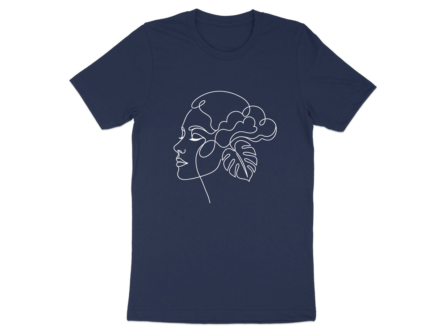 Monstera Leaf Portrait Line Art T-Shirt