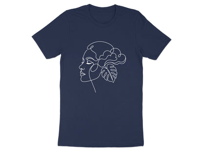 Monstera Leaf Portrait Line Art T-Shirt