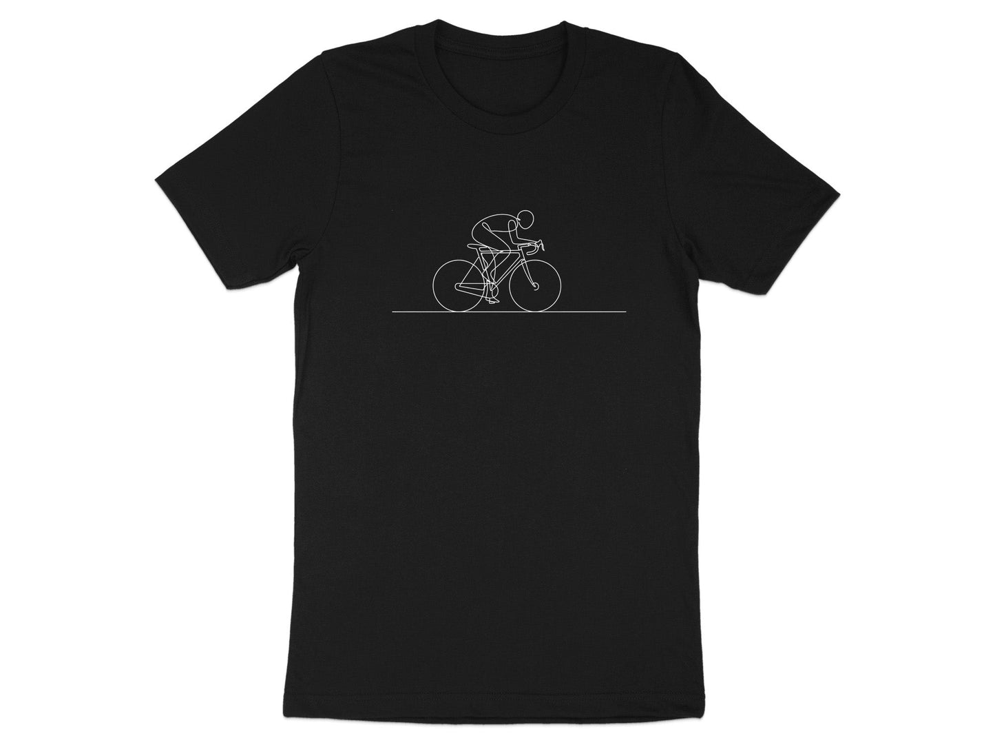 Minimalist One Line Road Cyclist Graphic Tee