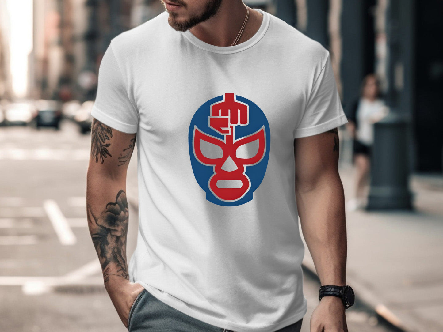 Classic Lucha Mask & Fist Icon T-Shirt