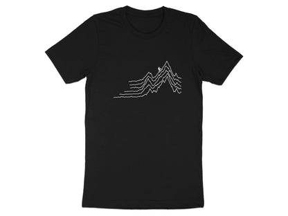 Mountain Peak Topographic Cycling Line Art Tee