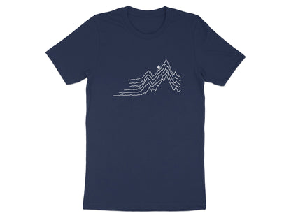Mountain Peak Topographic Cycling Line Art Tee