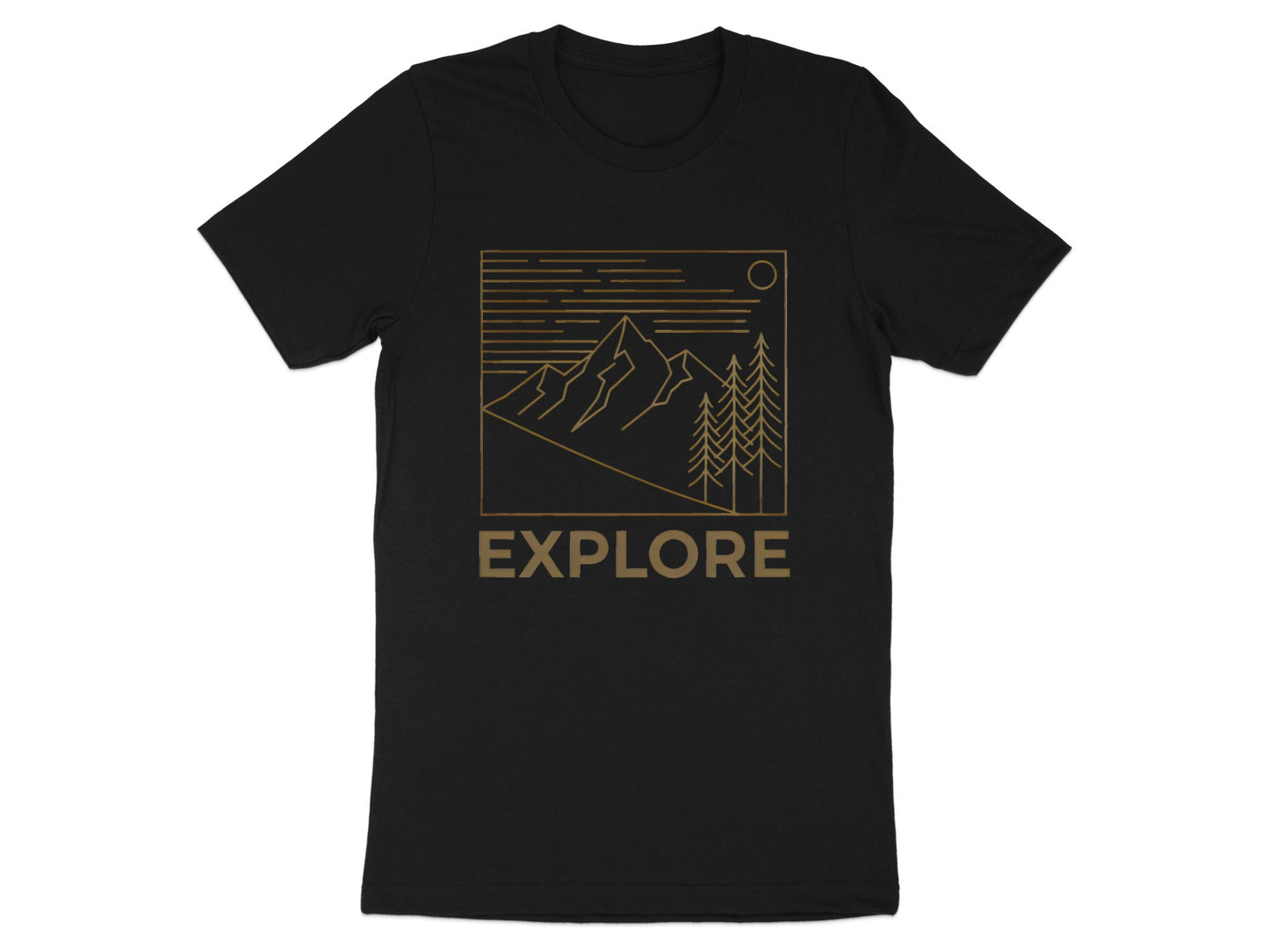 Explore Minimalist Mountain Line Art T-Shirt
