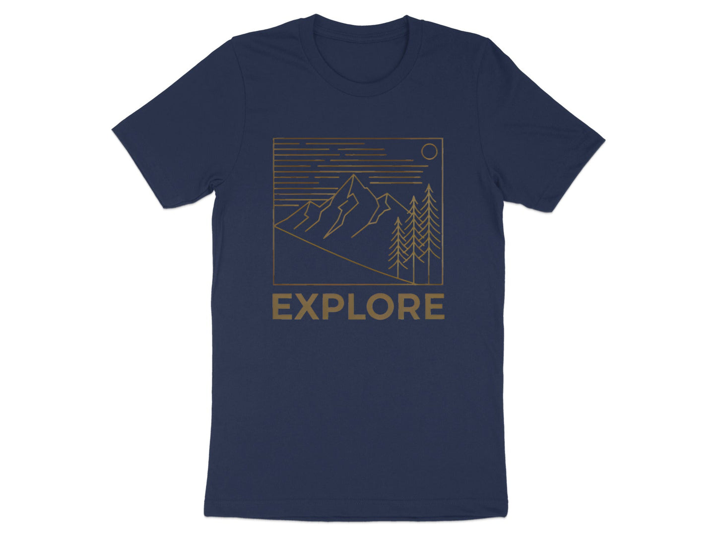 Explore Minimalist Mountain Line Art T-Shirt