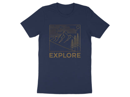 Explore Minimalist Mountain Line Art T-Shirt