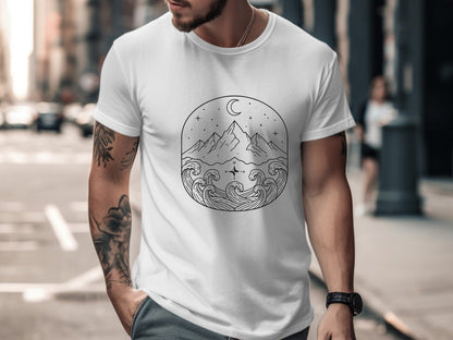 Ocean Waves & Mountain Peaks Adventure T-Shirt