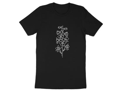 Larkspur Birth Flower Line Art T-Shirt