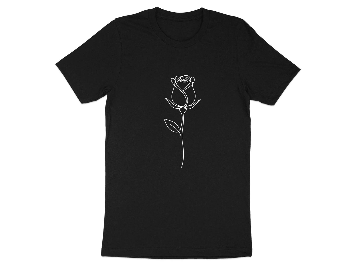 Classic Rosebud Elegant Line Art T-Shirt