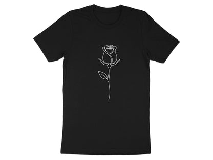 Classic Rosebud Elegant Line Art T-Shirt