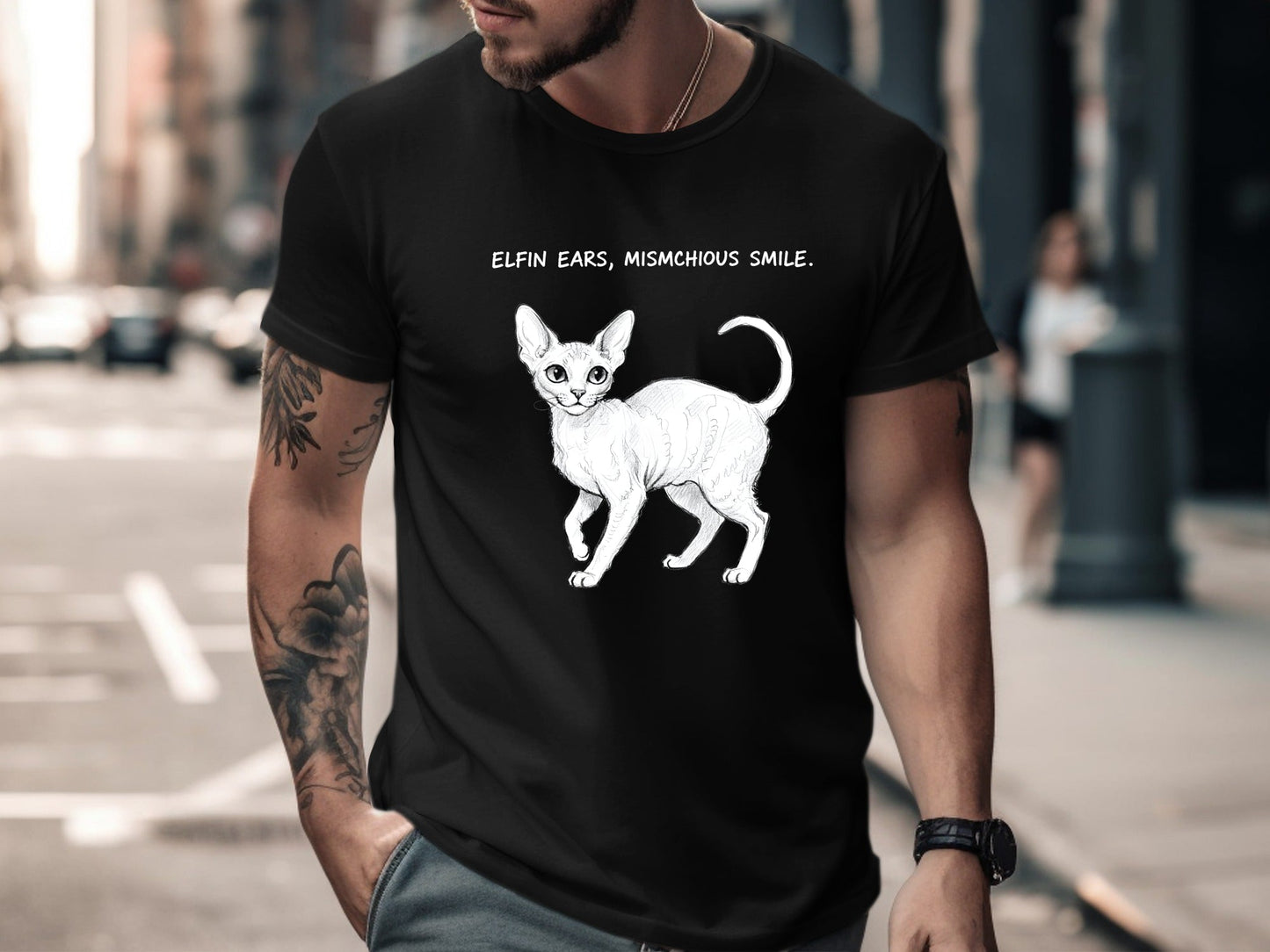 Elfin Ears Mischievous Smile Devon Rex T-Shirt