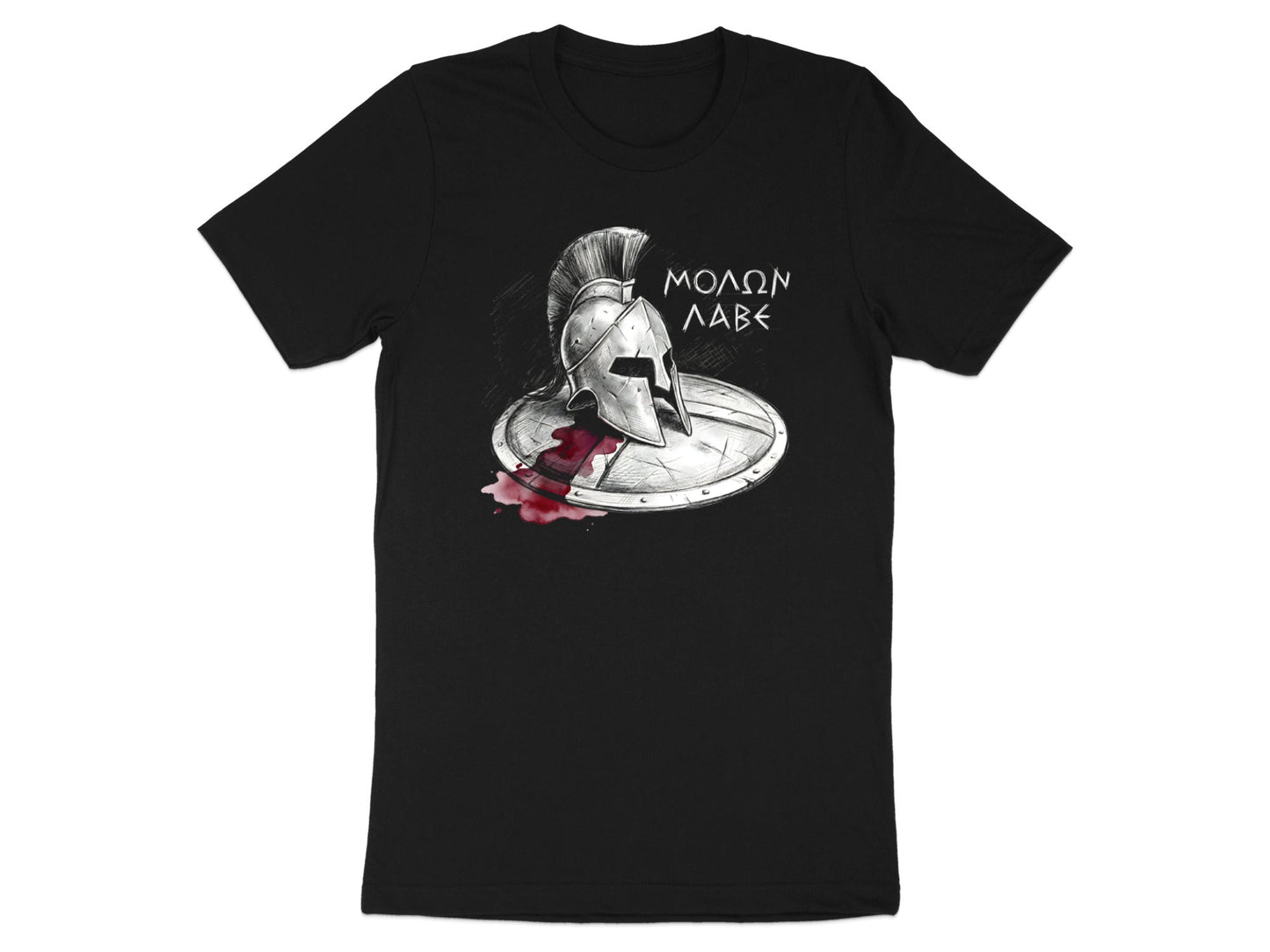 Molon Labe Spartan Helmet & Shield T-Shirt - Ancient Warrior Tee