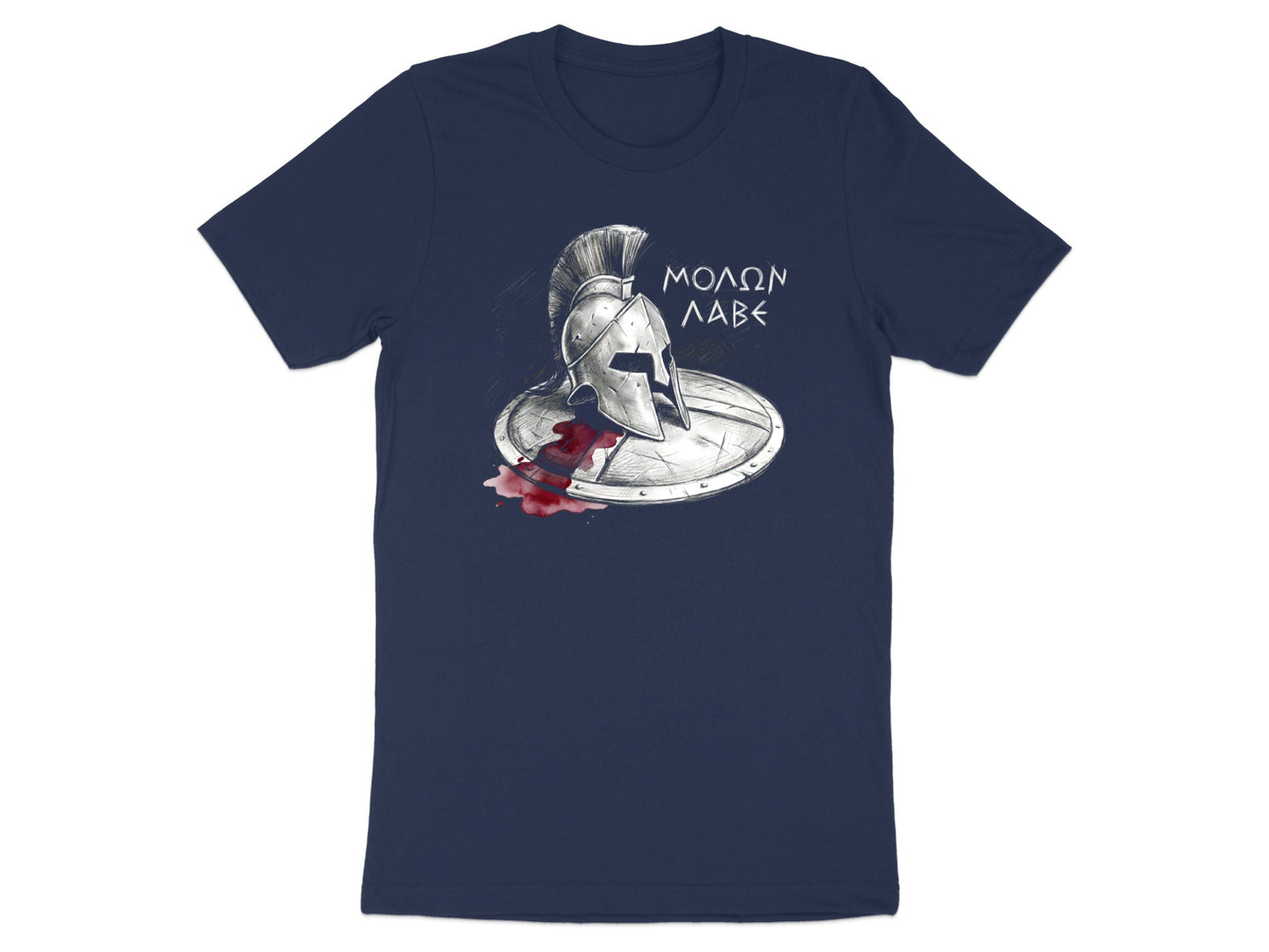 Molon Labe Spartan Helmet & Shield T-Shirt - Ancient Warrior Tee
