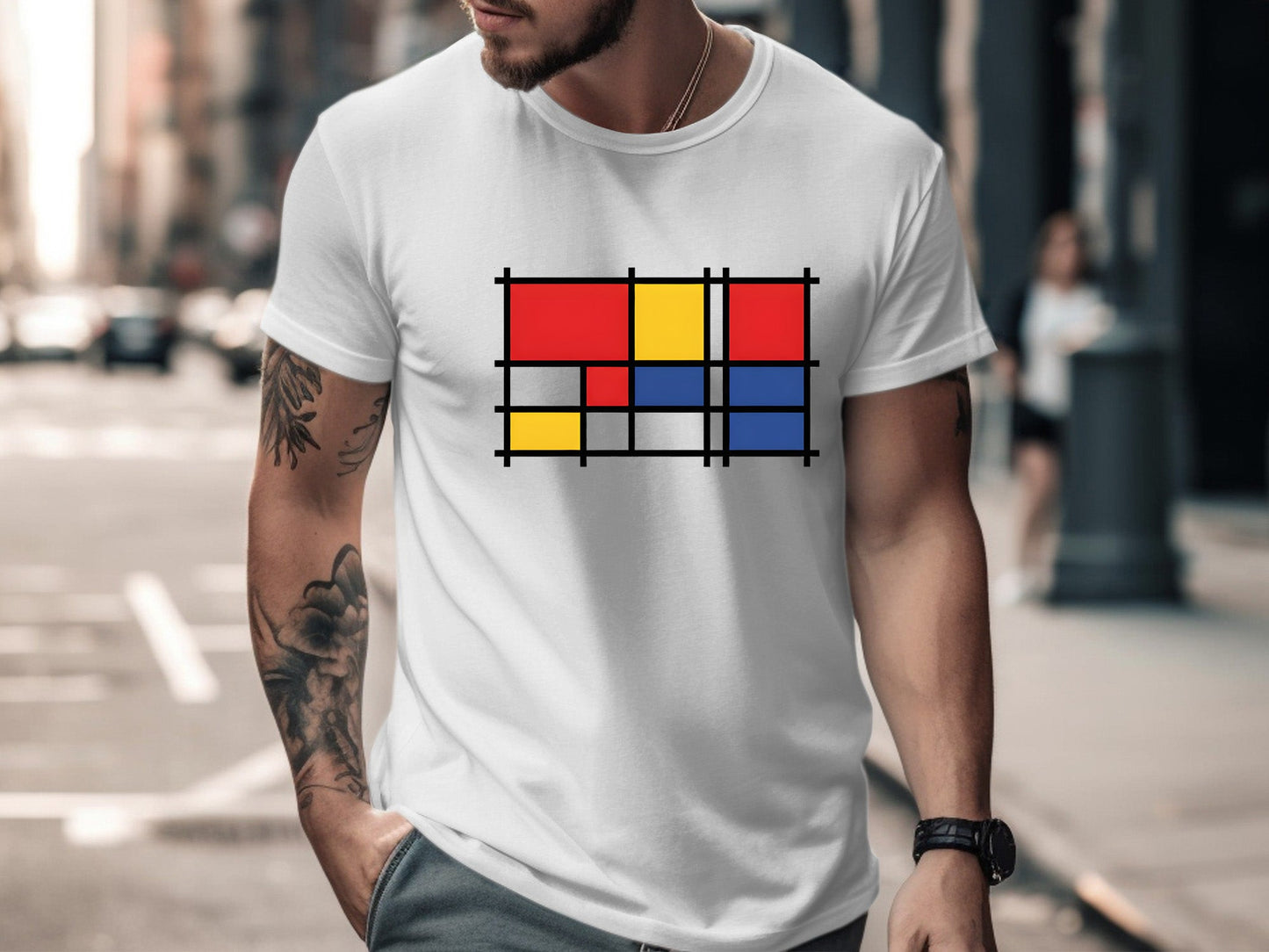 De Stijl Primary Blocks Graphic T-Shirt