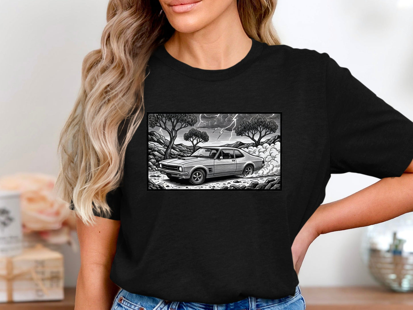 Outback Muscle Car Monochrome T-Shirt
