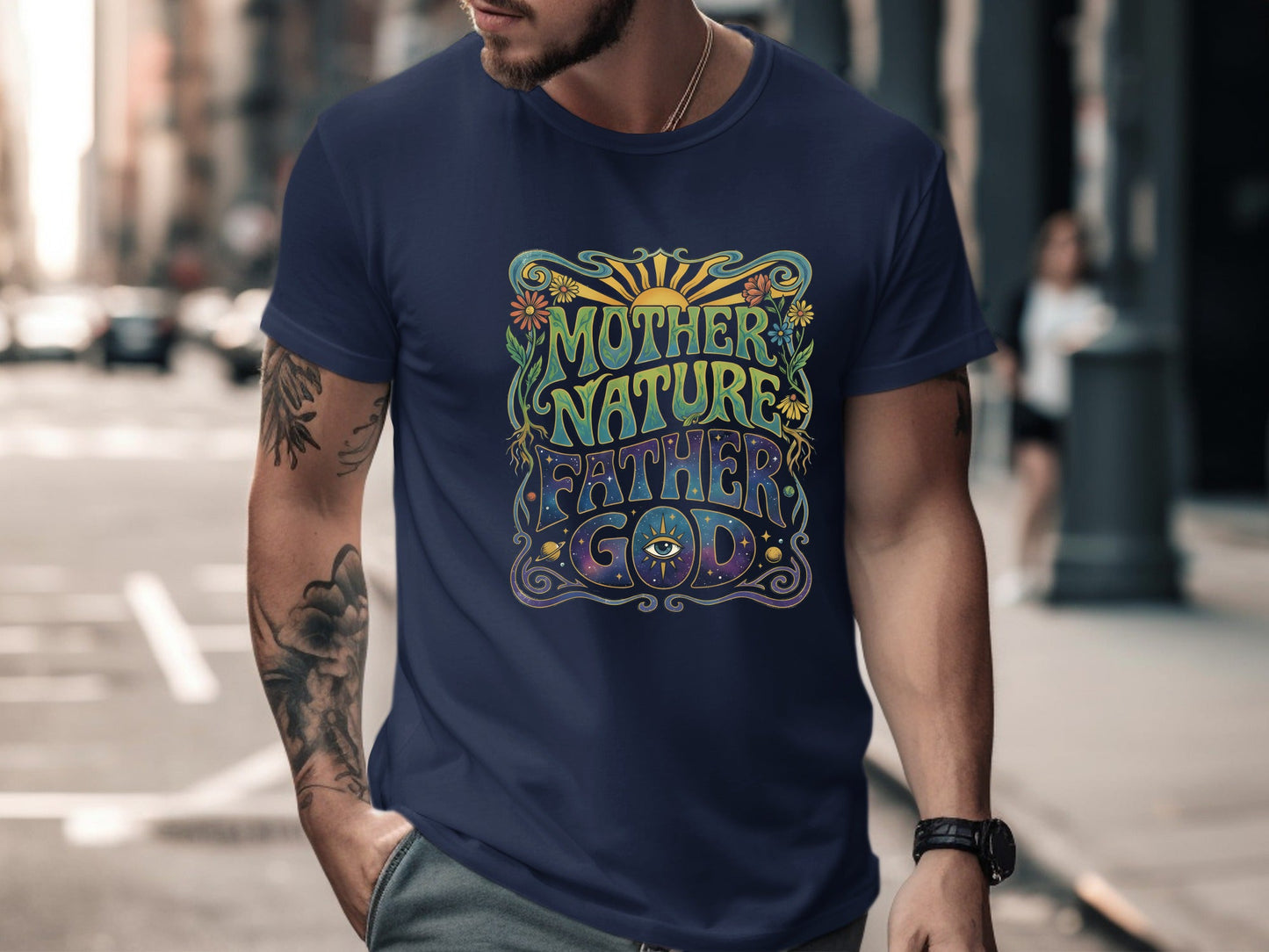 Mother Nature Father God Retro Psychedelic Tee