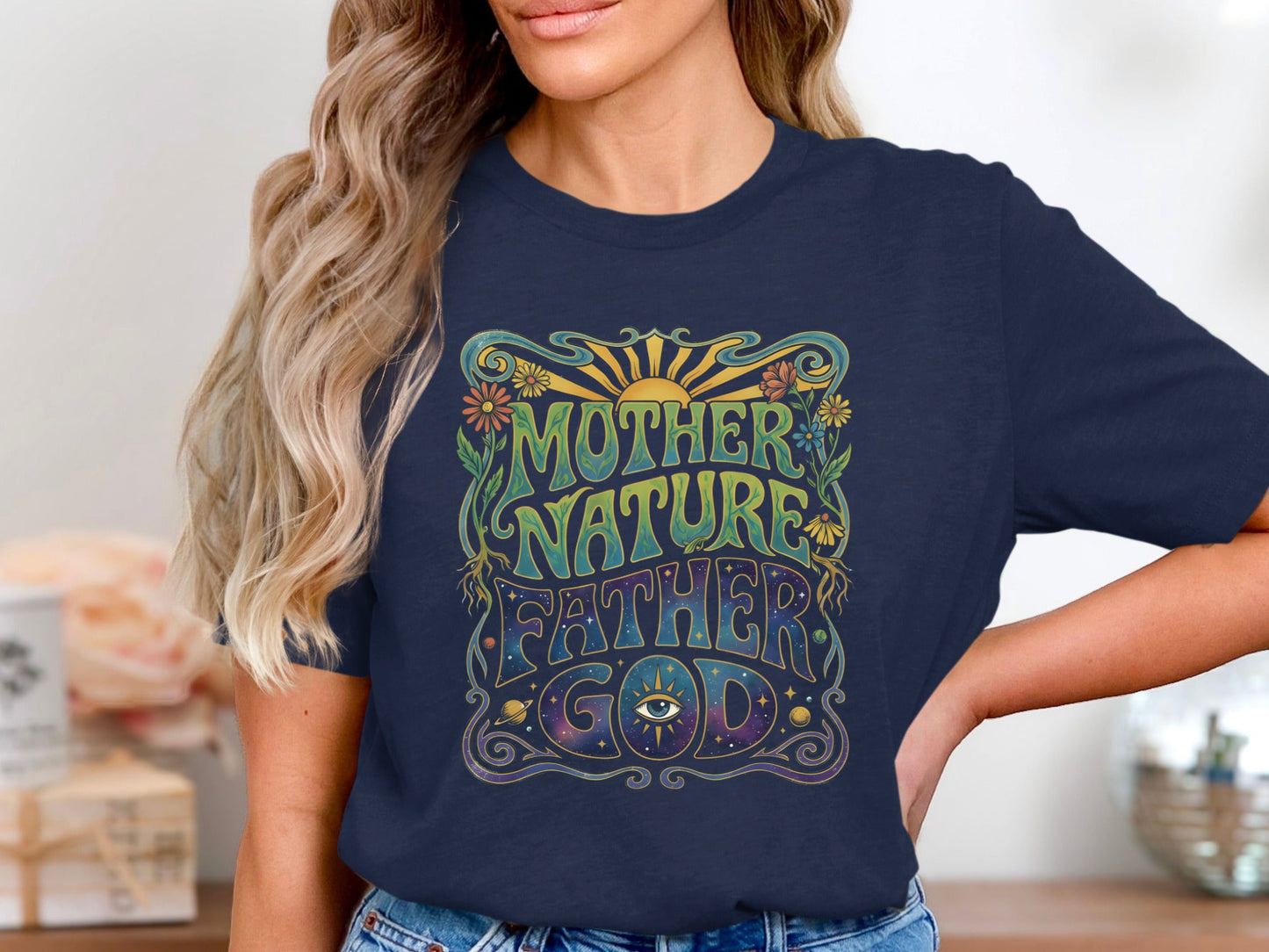 Mother Nature Father God Retro Psychedelic Tee