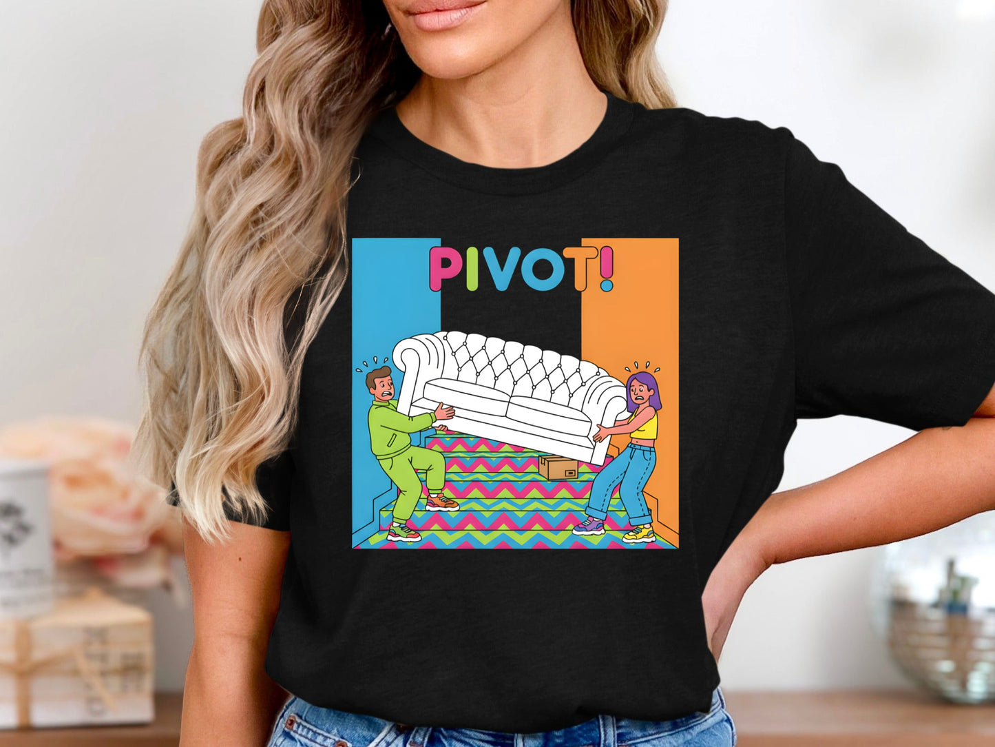 Funny Moving Couch Pivot Sarcastic Graphic Tee