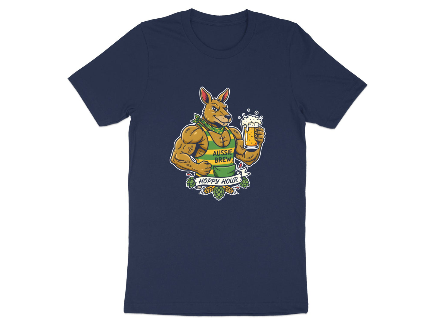 Buff Kangaroo Beer T-Shirt - Funny Australian Animal Art