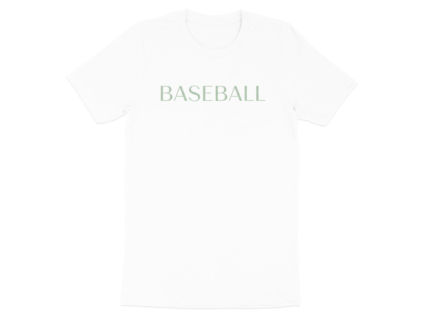 Minimalist Classic Baseball Block Text T-Shirt