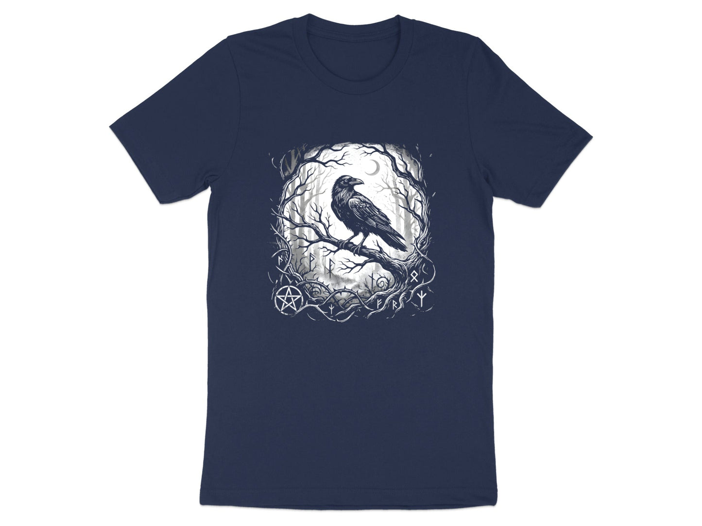 Mystical Raven Forest Spirit Graphic T-Shirt