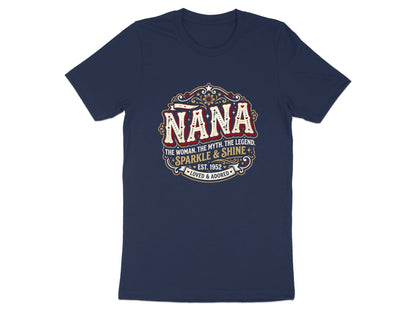 Nana Sparkle & Shine Retro Tee - Groovy Varsity Glitter Graphic