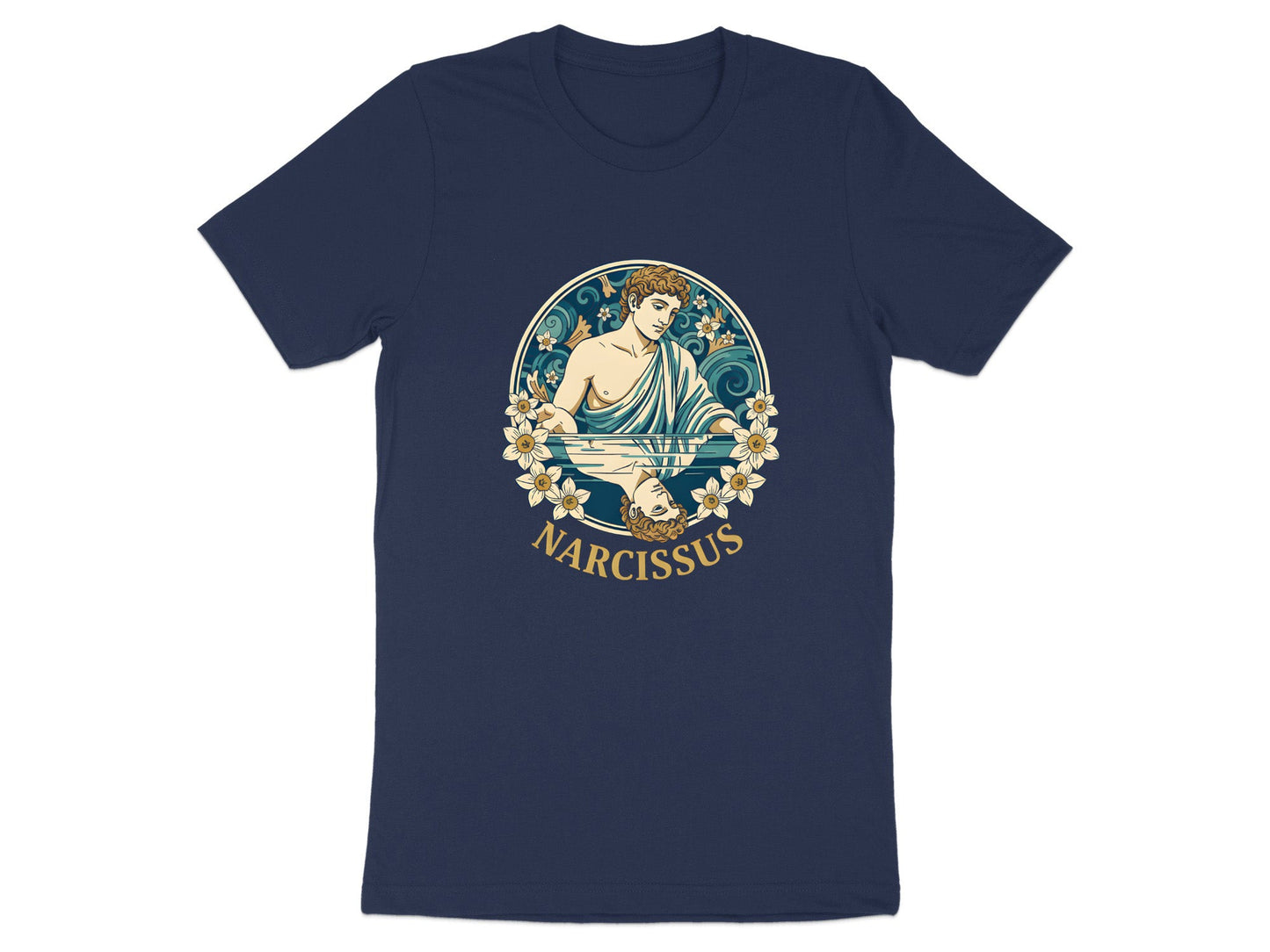 Narcissus Myth Portrait T-Shirt - Greek Mythology Design
