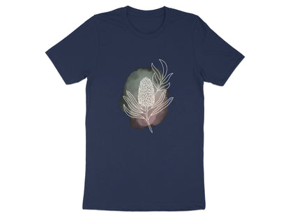 Minimalist Banksia Line Art & Watercolor T-Shirt