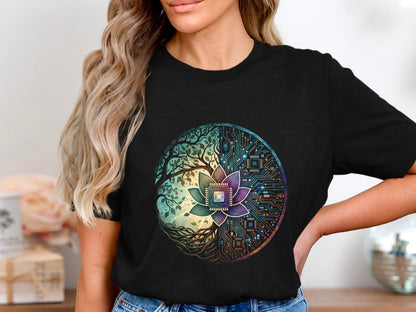Nature vs Tech Yin Yang T-Shirt