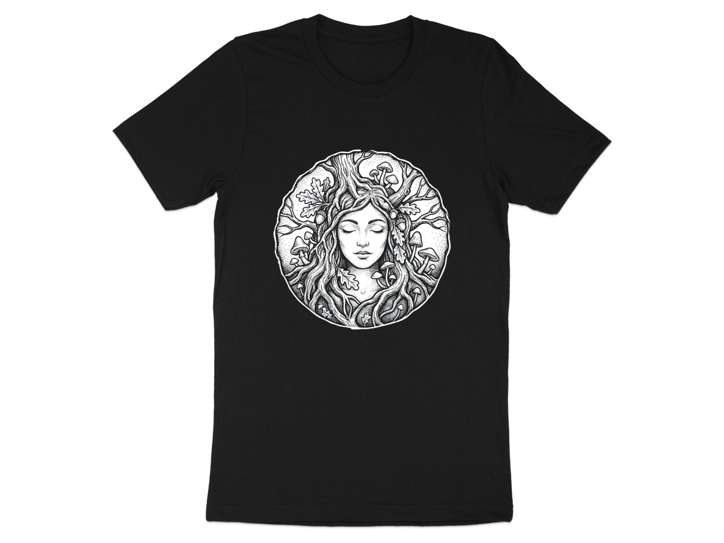 Nature Goddess Portrait Line Art Tee