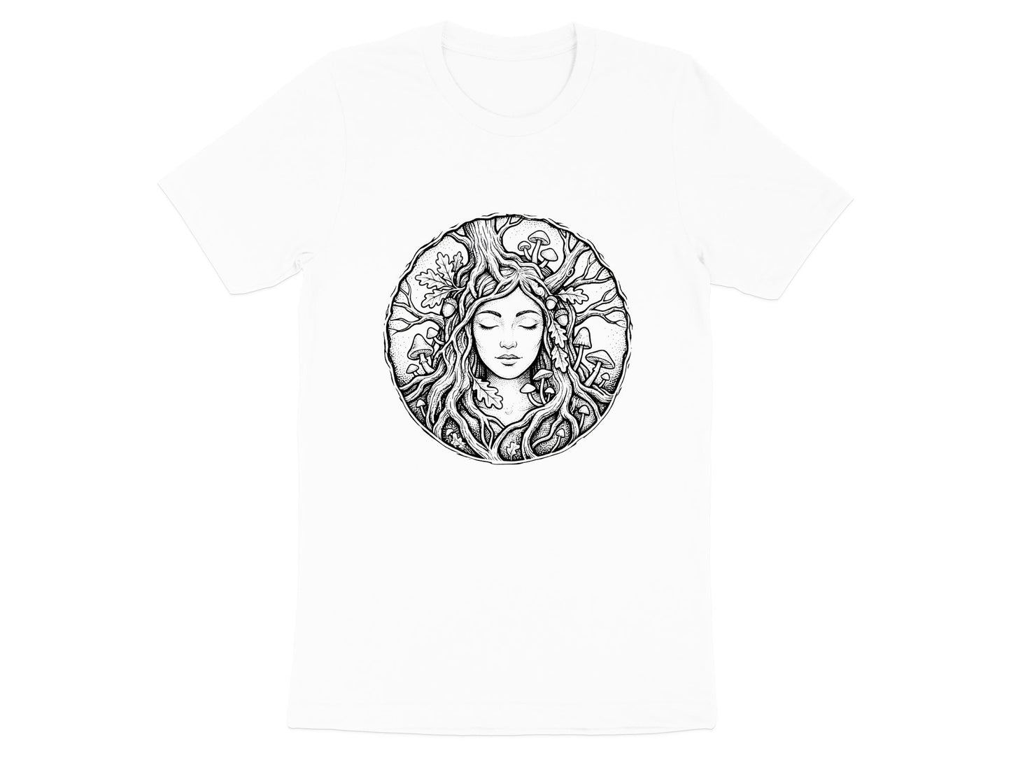 Nature Goddess Portrait Line Art Tee