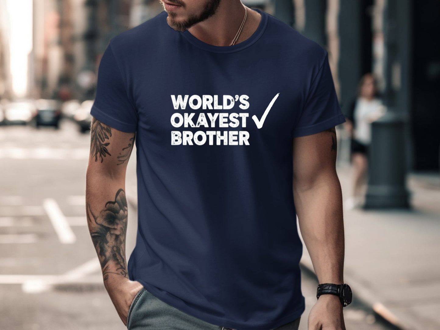 World's Okayest Brother Funny Sarcastic Tee