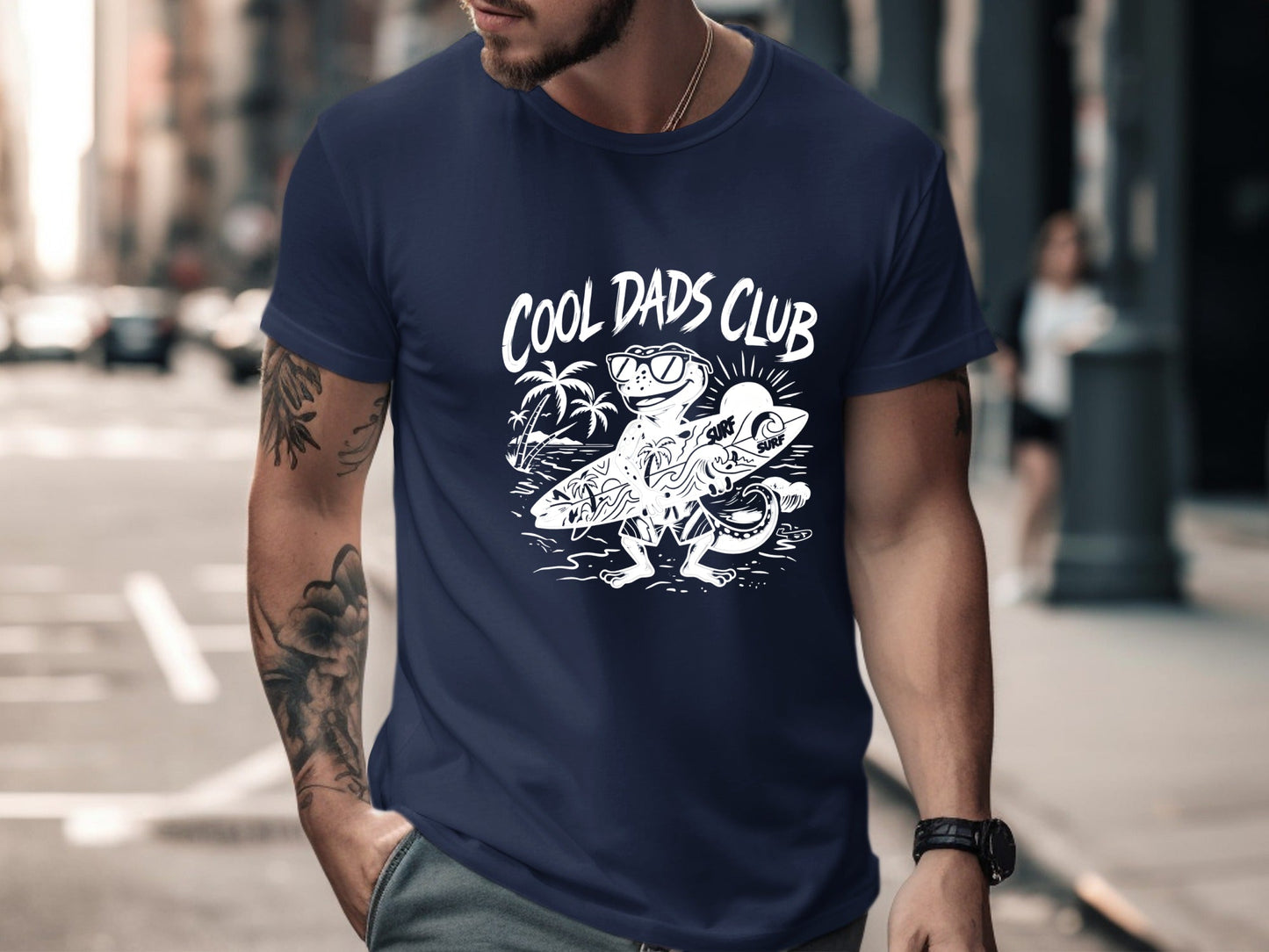 Cool Dads Club Native Gecko Retro Wave Tee