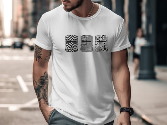 The Three Helmets: Ned Kelly Pattern T-Shirt