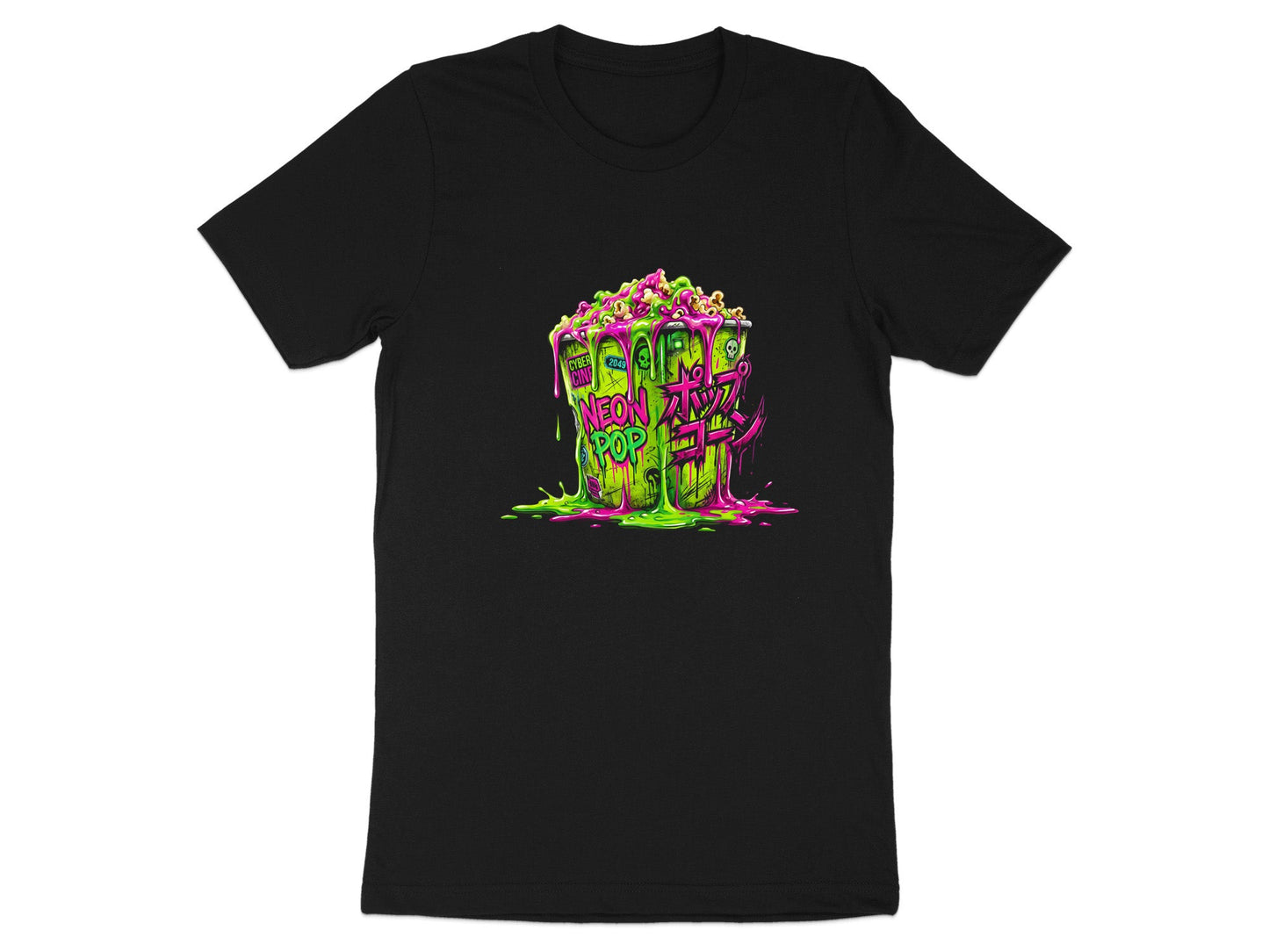 Cyberpunk Neon Slime Popcorn T-Shirt