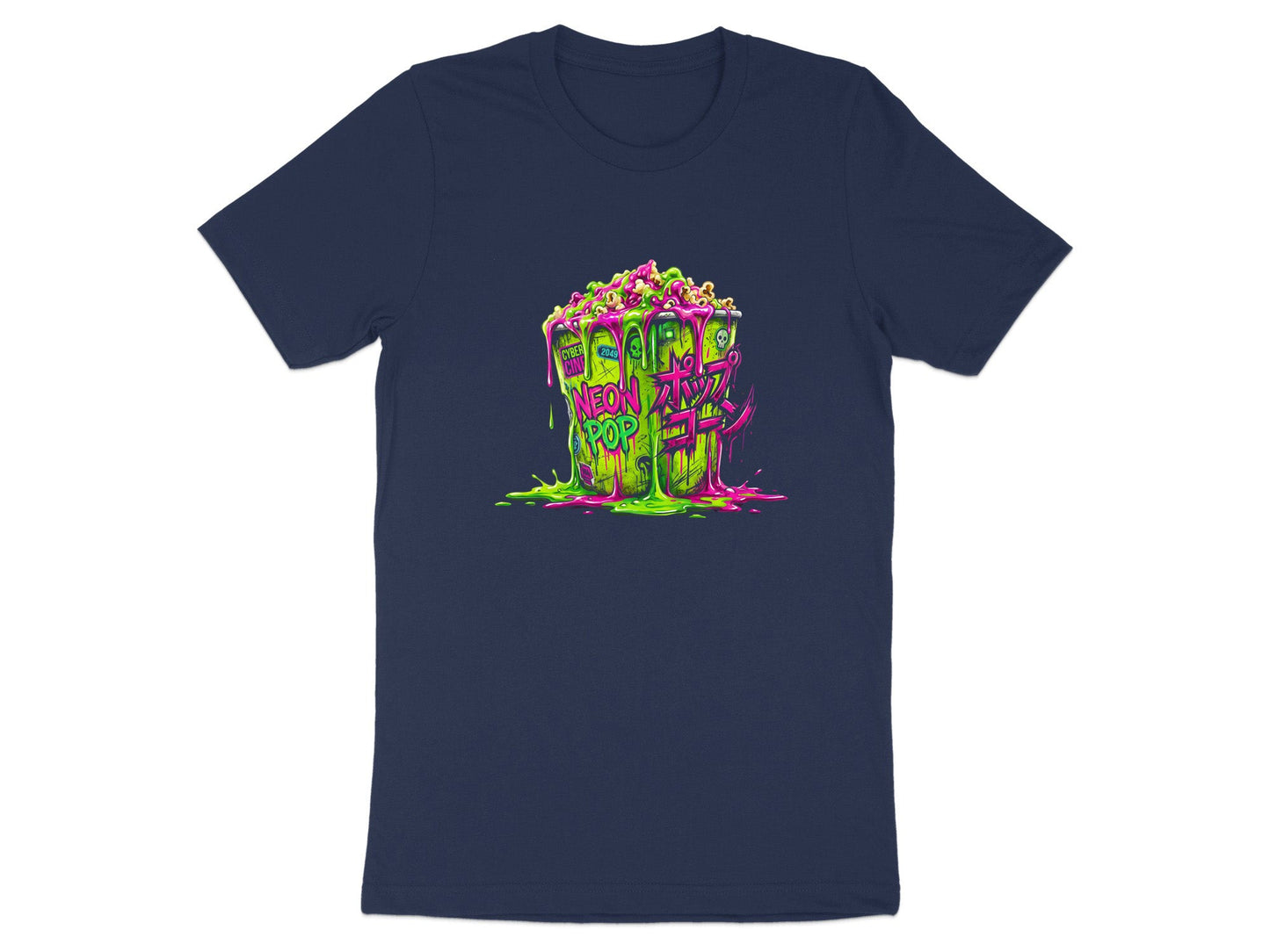 Cyberpunk Neon Slime Popcorn T-Shirt