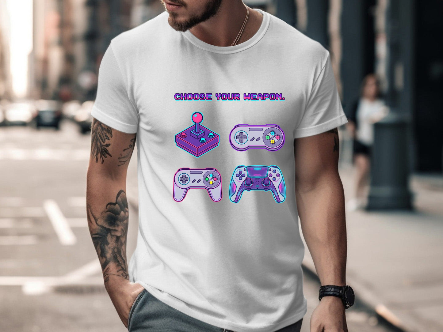 Neon Cyberpunk Gaming Headset T-Shirt