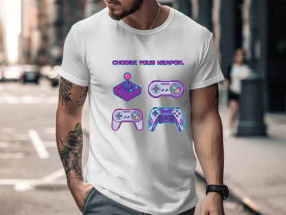 Neon Cyberpunk Gaming Headset T-Shirt