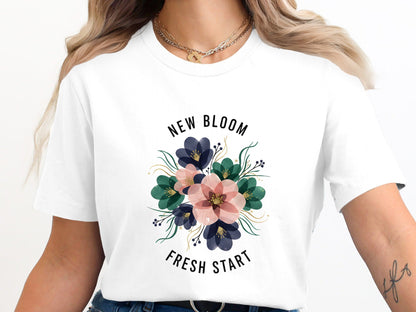 Abstract Floral with Quote Botanical Print T-Shirt