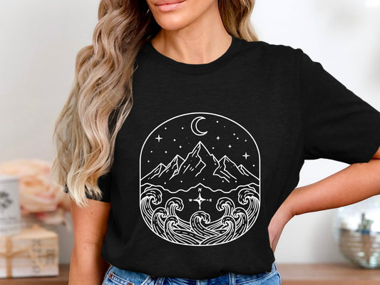 Ocean Waves & Mountain Peaks Adventure T-Shirt