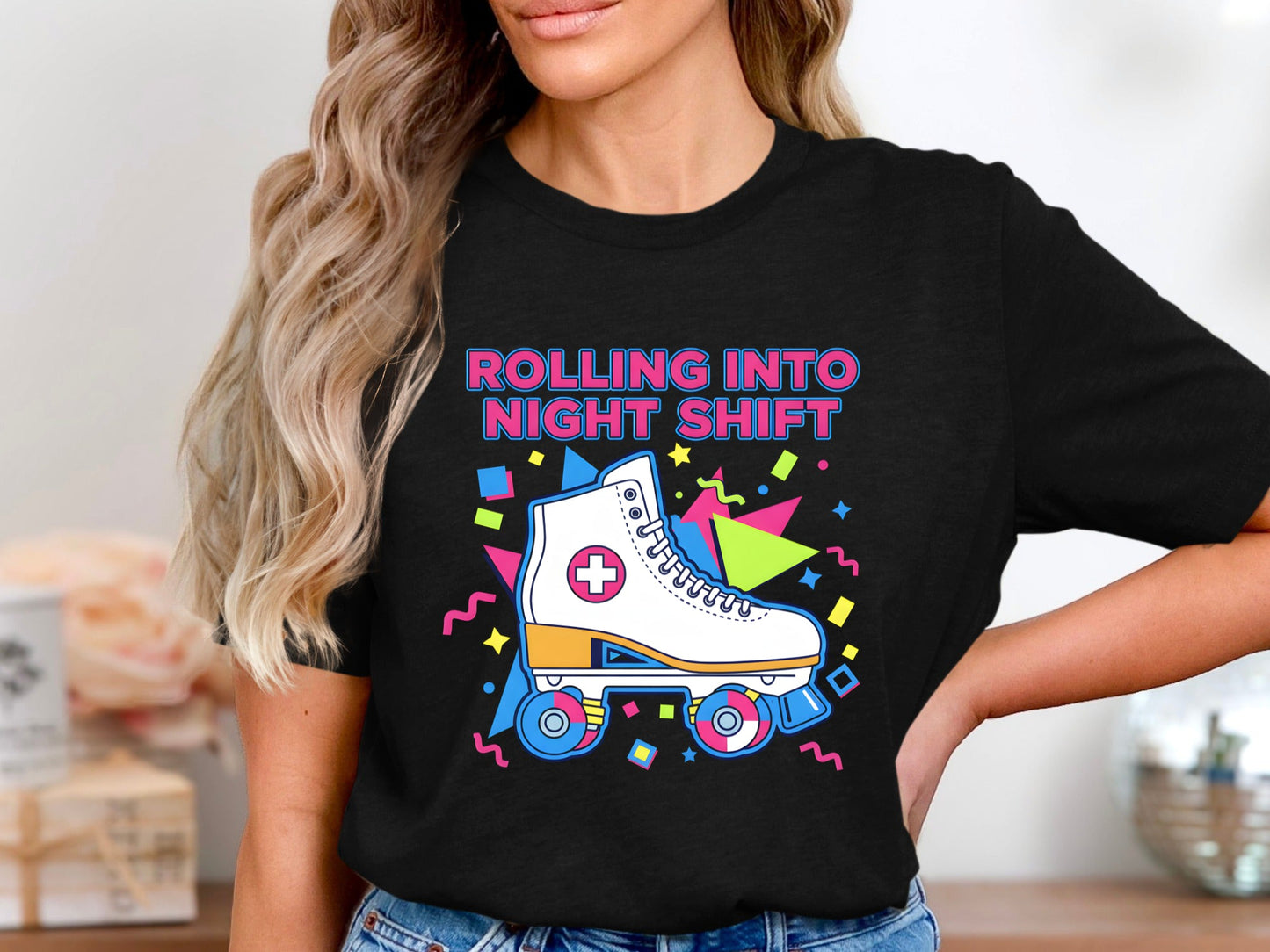 Rolling Into Night Shift T-Shirt - Retro 80s Medical Tee