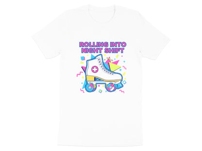 Rolling Into Night Shift T-Shirt - Retro 80s Medical Tee