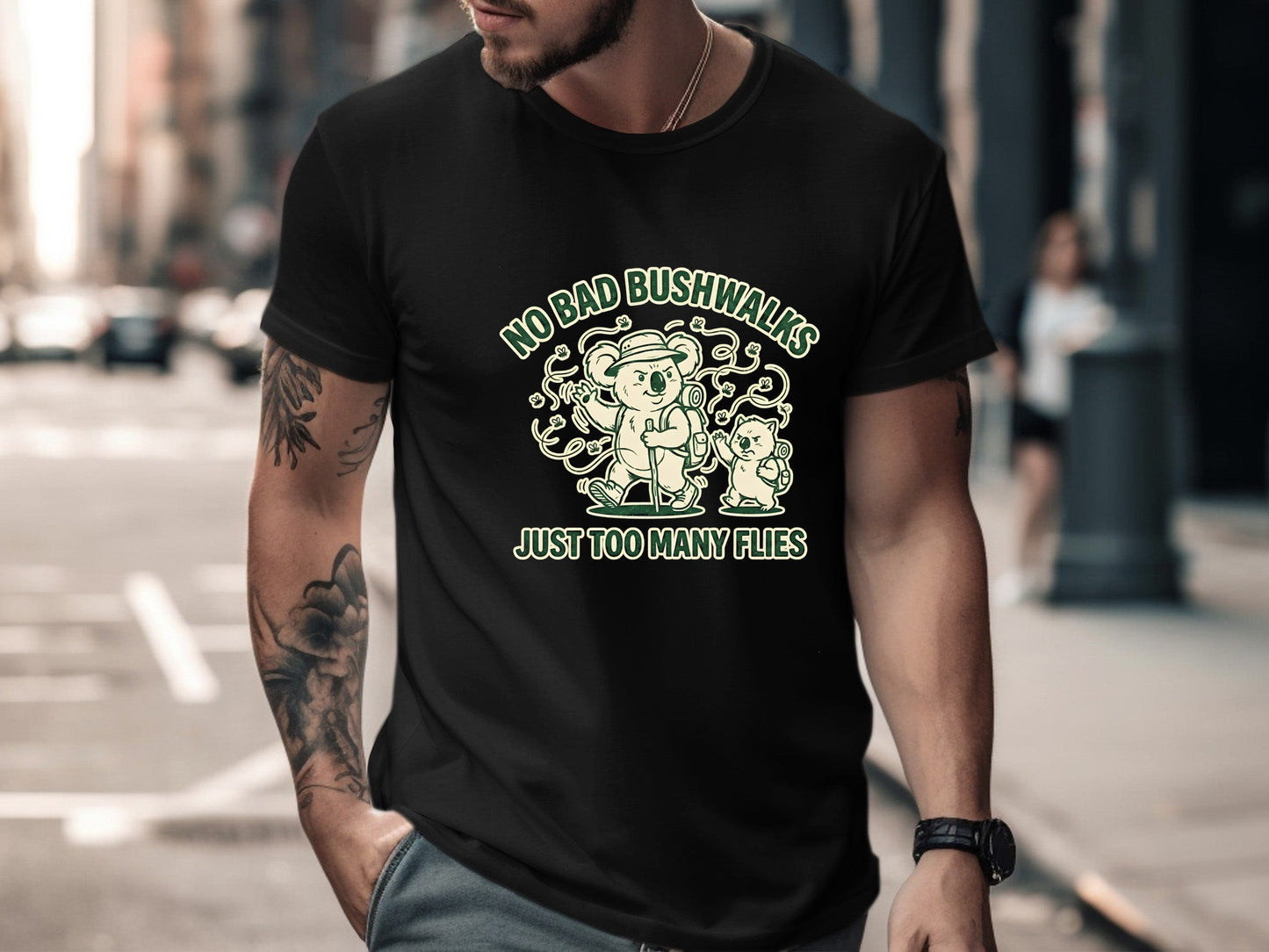 No Bad Bushwalks Just Too Many Flies Funny Australian T-Shirt