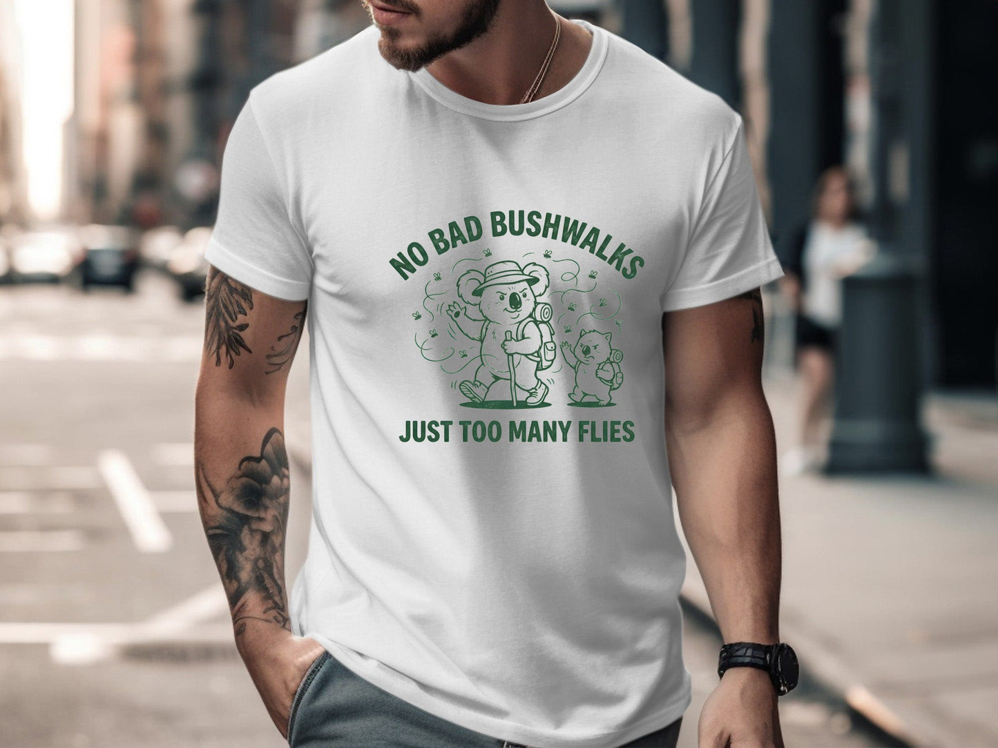 No Bad Bushwalks Just Too Many Flies Funny Australian T-Shirt
