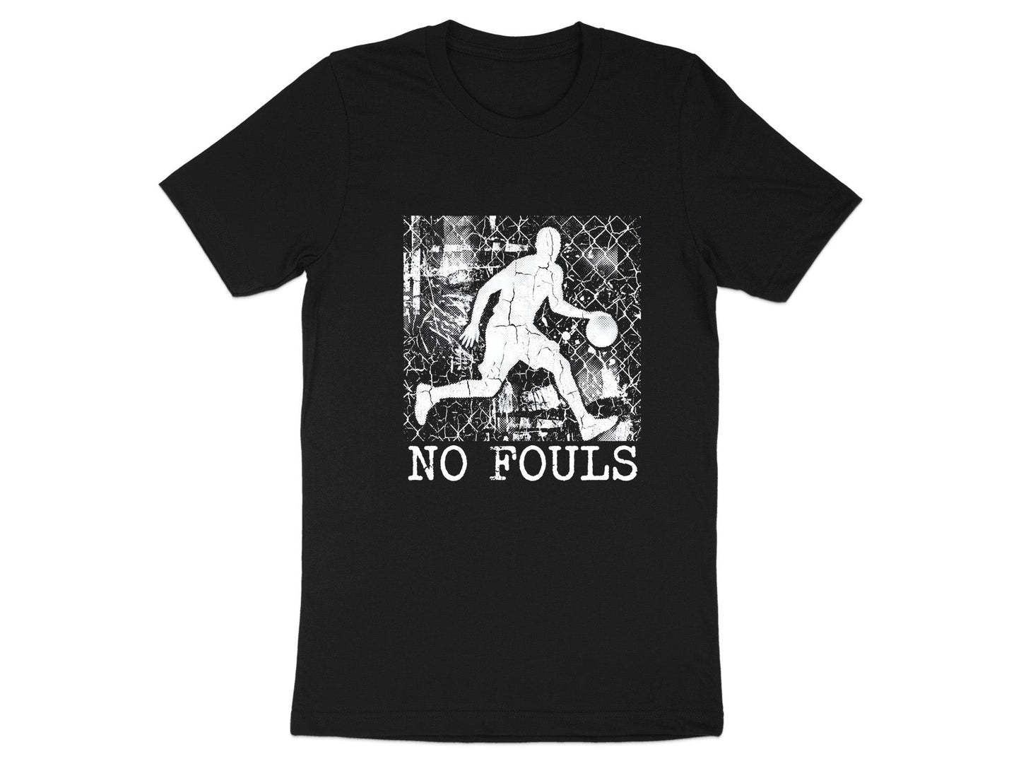 No Fouls Grunge Basketball Player T-Shirt