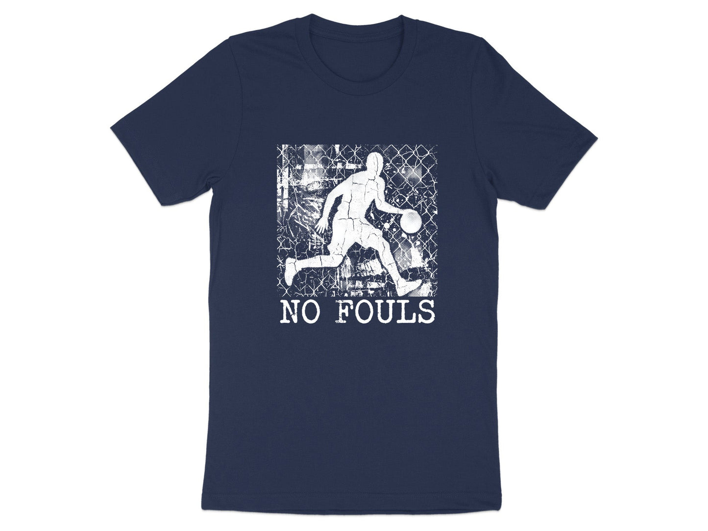 No Fouls Grunge Basketball Player T-Shirt